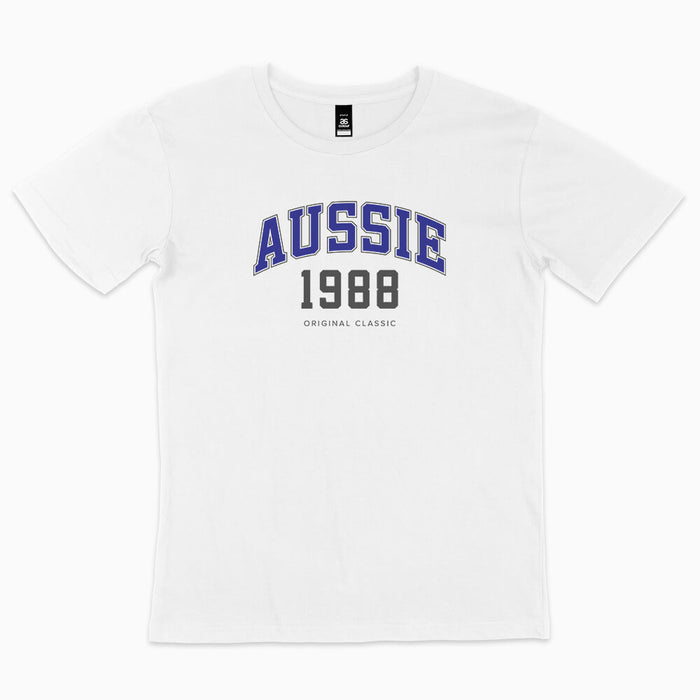 Aussie College Style personalised birthday t-shirt