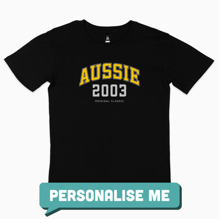 Aussie College Style 21st birthday t-shirt