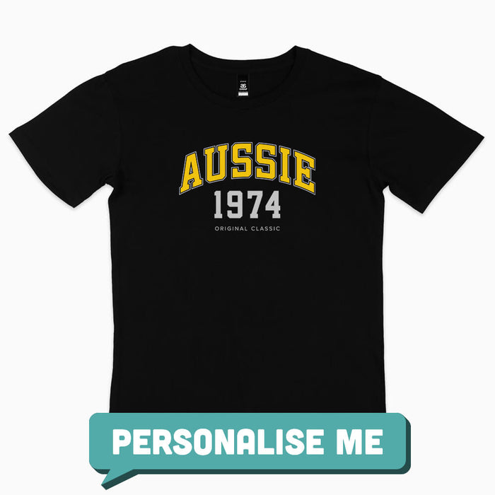 Aussie College Style 50th birthday t-shirt