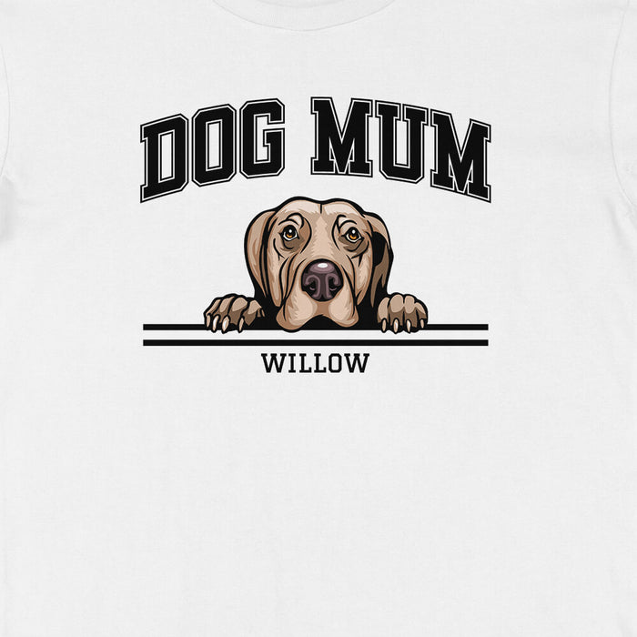 Dog Mum athletic style personalised t-shirt