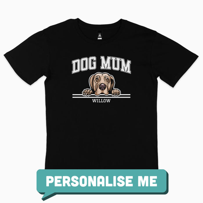 Dog Mum athletic style personalised t-shirt