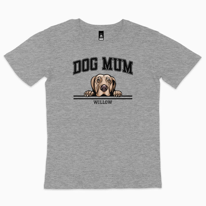 Dog Mum athletic style personalised t-shirt