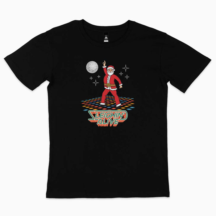 Sleighin' Alive Santa Christmas t-shirt