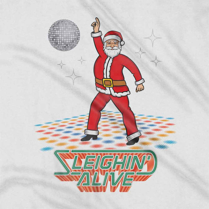 Sleighin' Alive Santa Christmas t-shirt