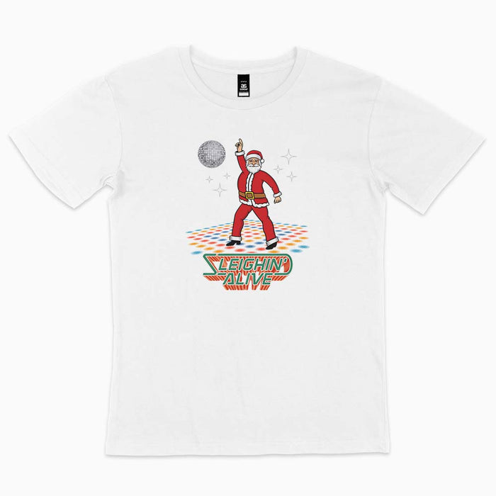 Sleighin' Alive Santa Christmas t-shirt